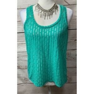 EUC Vanity Distressed Lace Tank Top